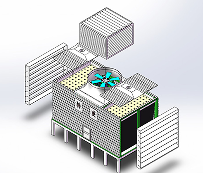 工业闭式横流冷却塔